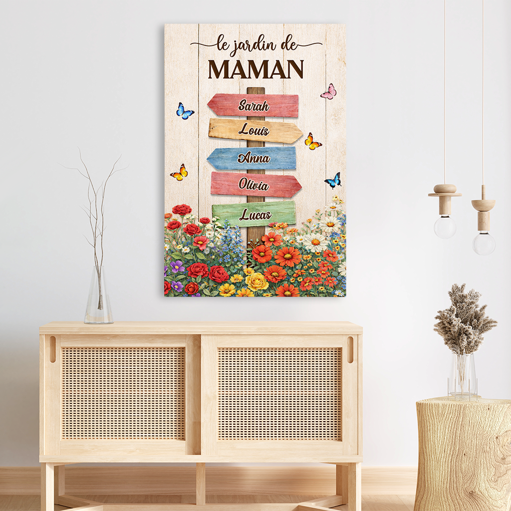 8043CFR3 toile personnalisee mamie maman dans le jardin de mamie 8043ctfwa
