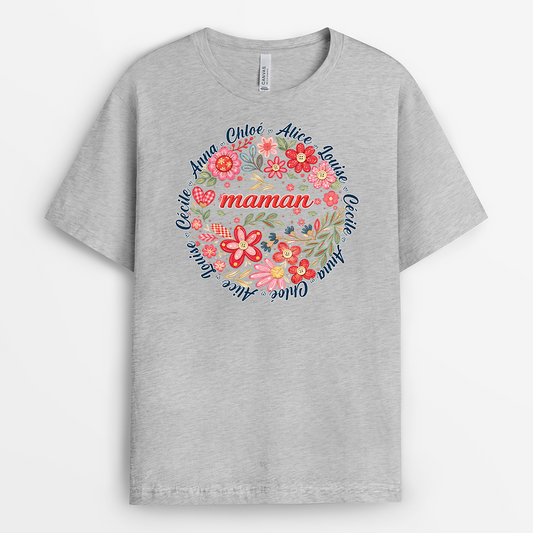 8047AFR2 effet dimpression 3d t shirt personnalise mamie maman le jardin de mamie 8047asyha