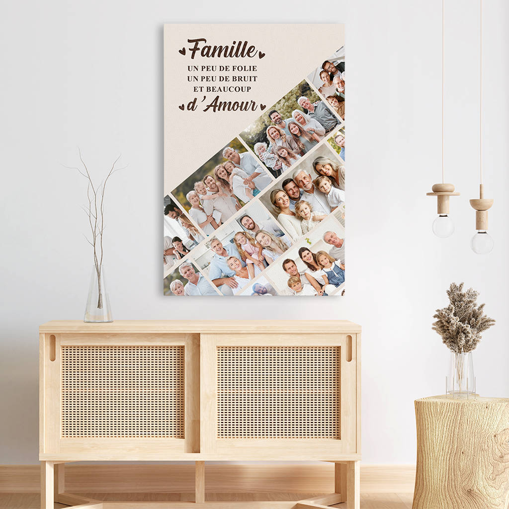 Impression sur toile horizontale personnalisée de fleurs à l'aquarelle familiales 1 à 16