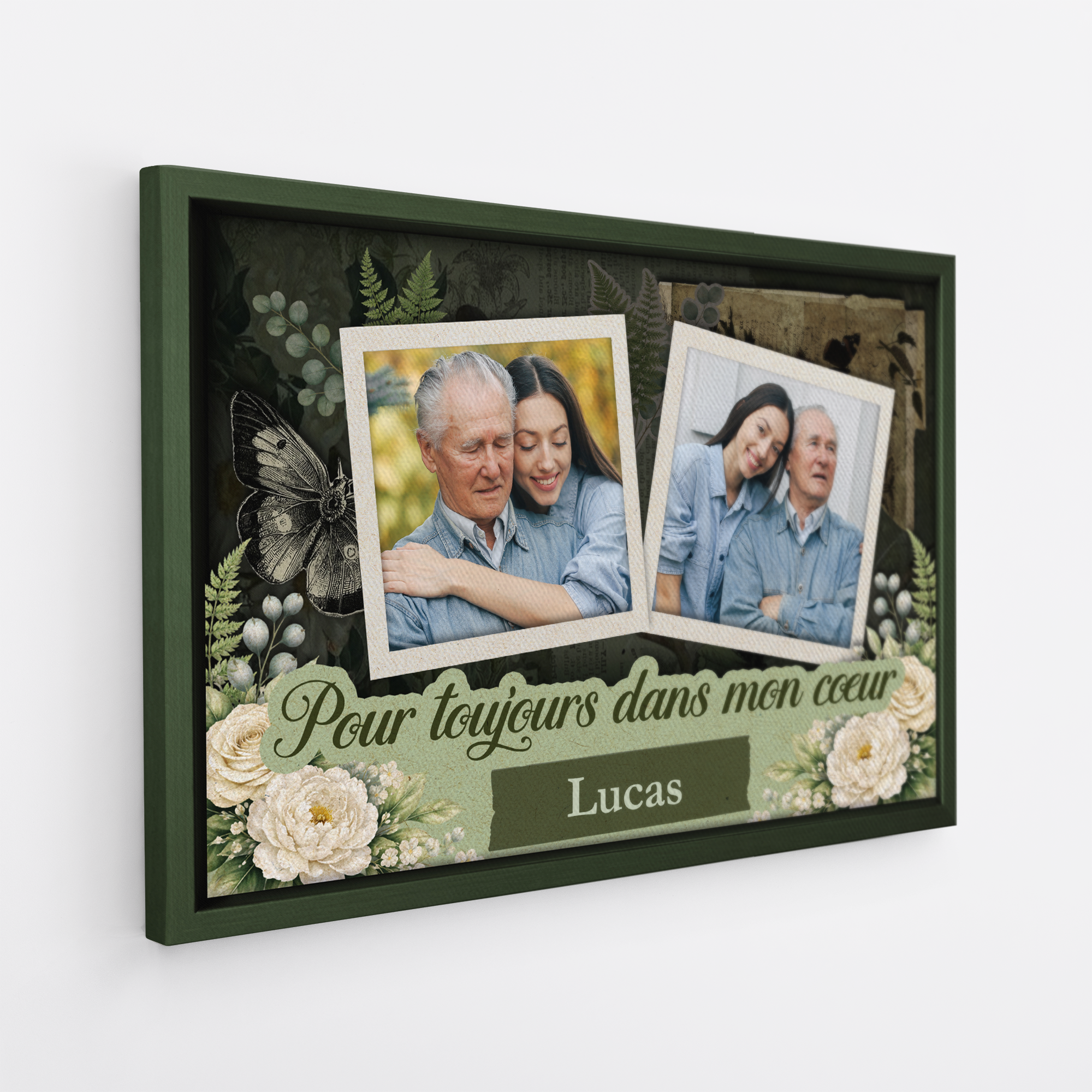 8068CFR2 effet dimpression 3d toile avec photo personnalisee commemorative femmehomme jamais oublie 8068c3fwa