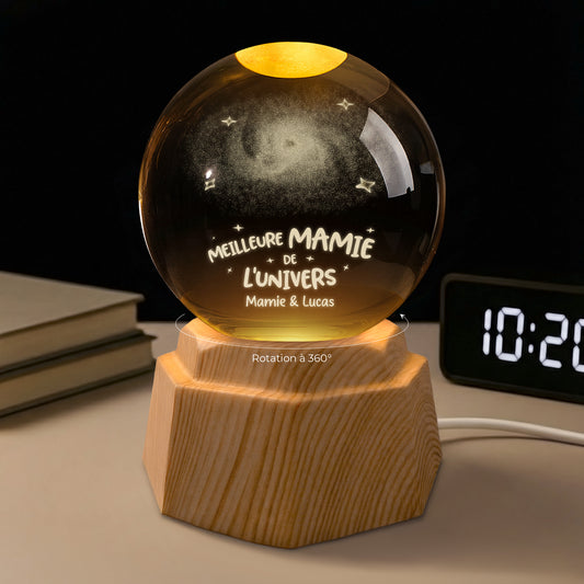8086LFR2 meilleur papa papy maman mamie boule de cristal lumineuse 3d personnalisee 8086l8qnb