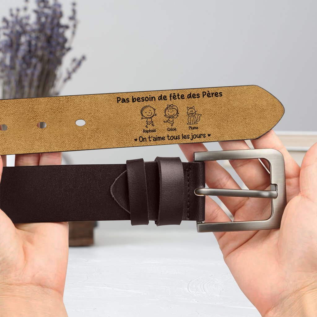 8104JFR2 ceinture en cuir homme personnalise pour papa_ pas besoin de fetes des peres 8104jtyhb