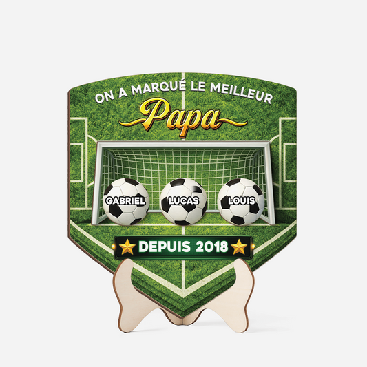 8114QFR1 effet dimpression 3d plaque bois personnalisee pour cadeau foot_ le meilleur papa papi 8114qsfhb