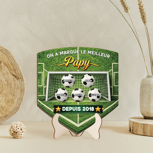 8114QFR2 effet dimpression 3d plaque bois personnalisee pour cadeau foot_ le meilleur papa papi 8114qsfhb