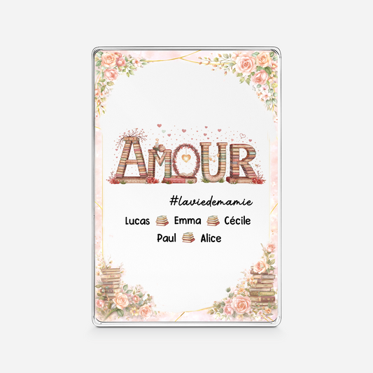 8134RFR1 plaque en acrylique personnalisee rectangulaire amour pour maman mamie 8134rthca