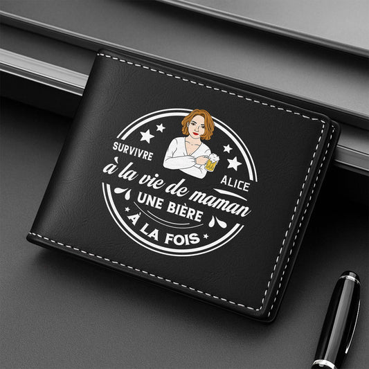 8136JFR1 portefeuille cuir personnalise homme survivre a la vie de papa papy 8136jcvhb