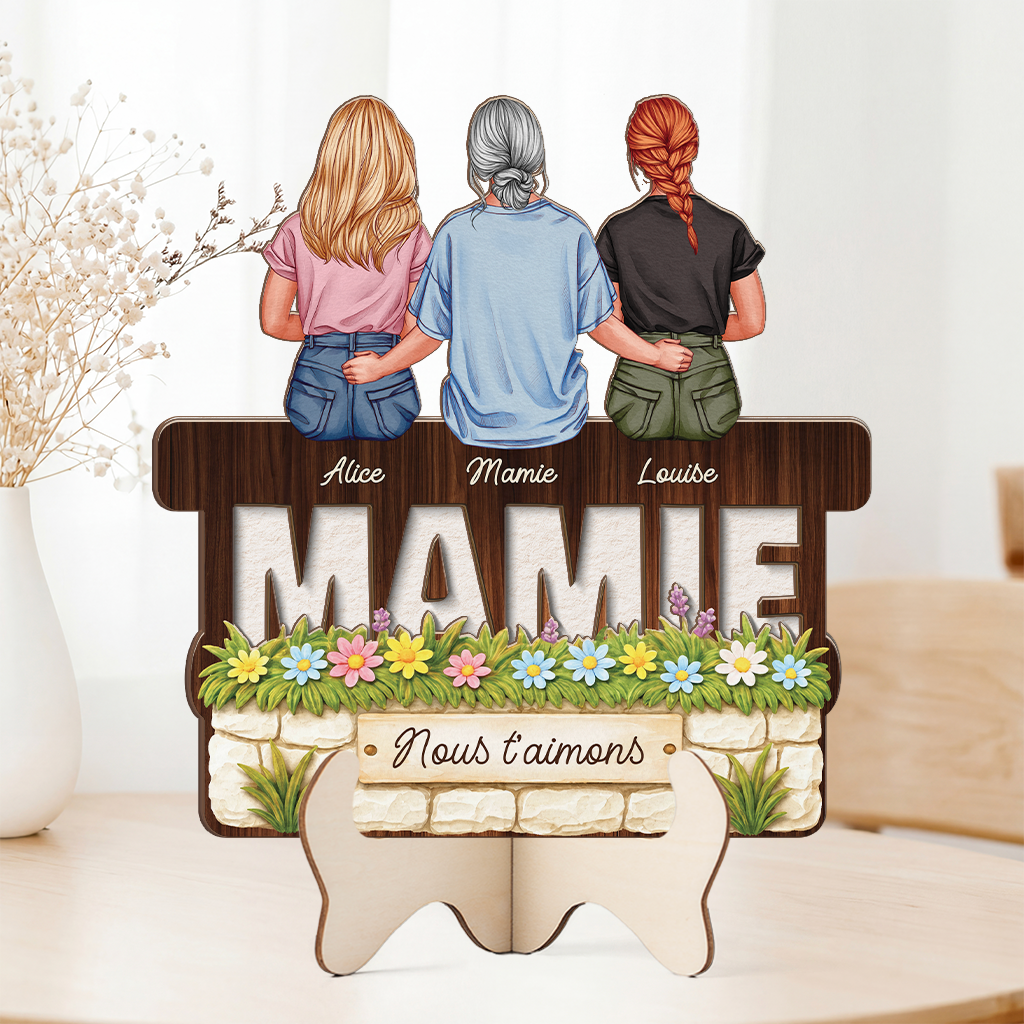 8145QFR2 plaque bois personnalisee mamie maman je taime 8145qyna