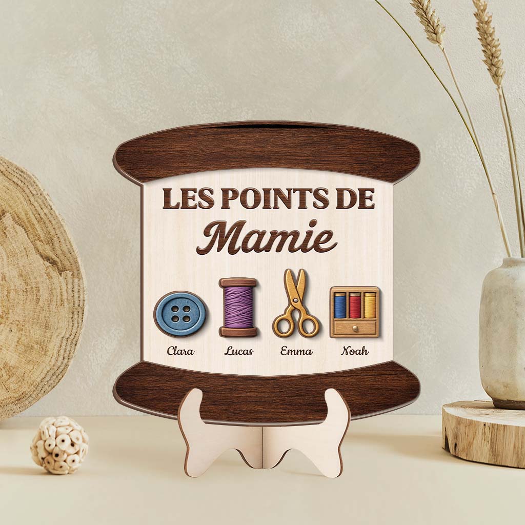 8175QFR2 plaque en bois personnalisable_ points de couture de maman mamie 8175qclma
