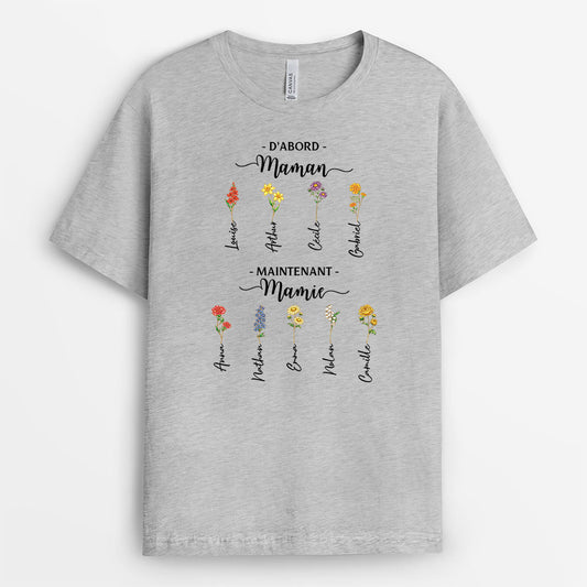 8192AFR1 tee shirt personnalisable dabord maman ensuite mamie avec jardin de fleur 8192a8v5a_2
