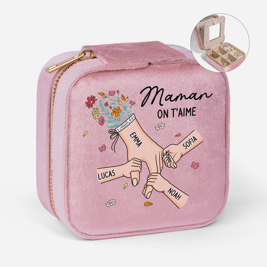 8227AFR1 boite a bijoux personnalisee en velours tenir la main de mamanmamie 8227aj6paa