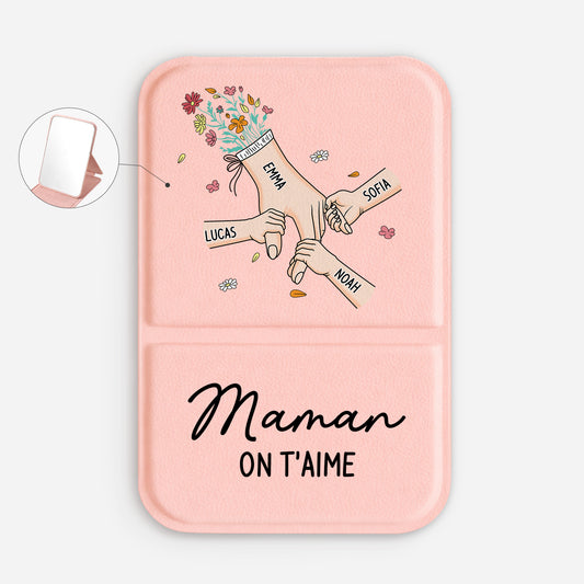 8227AFR1 miroir de poche a personnaliser_ maman mamie main dans la main 8227aj6paa