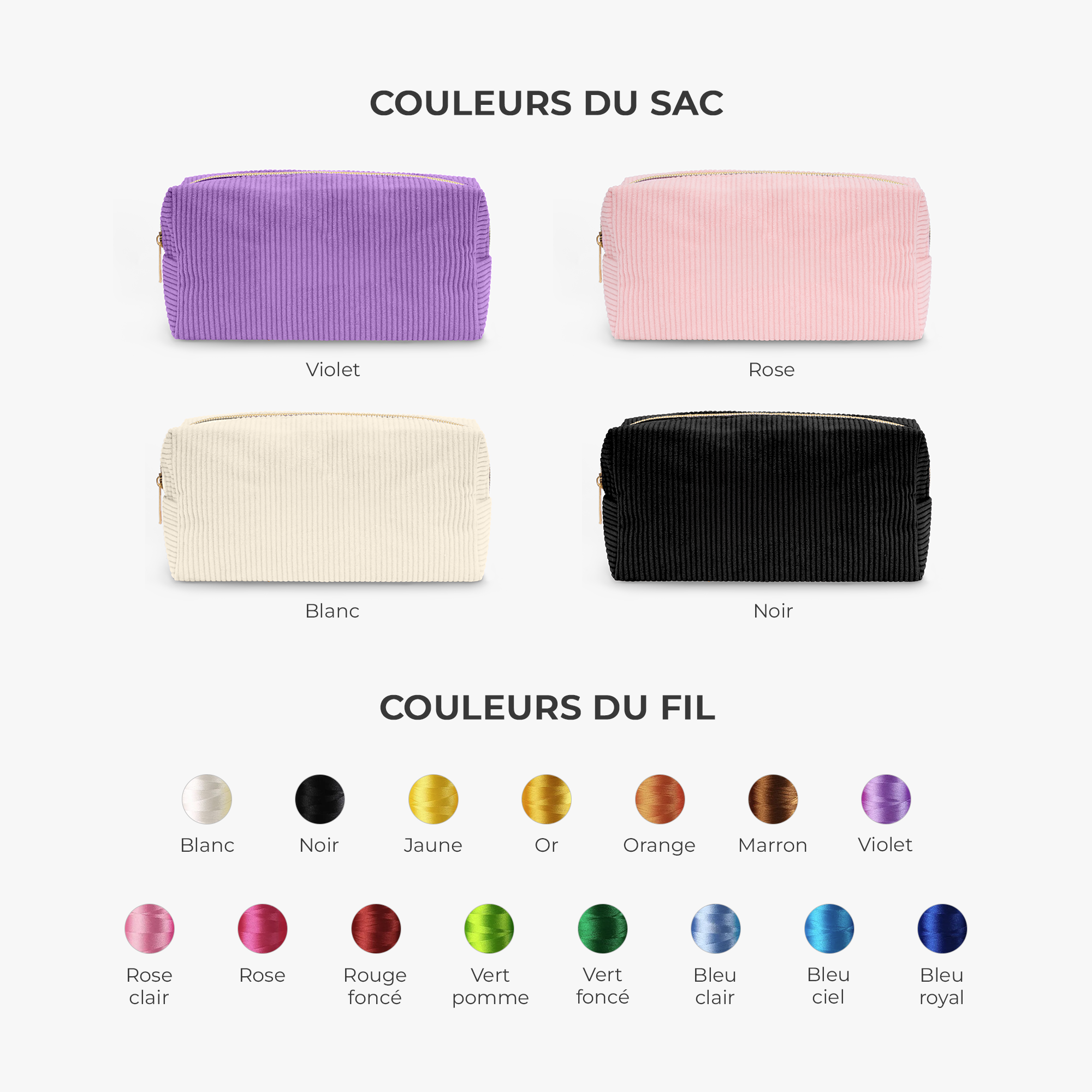 8242AFR3 trousse de maquillage personnalisee brodee_ en velours cotele cadeau pour une femme 8242ab0p5a