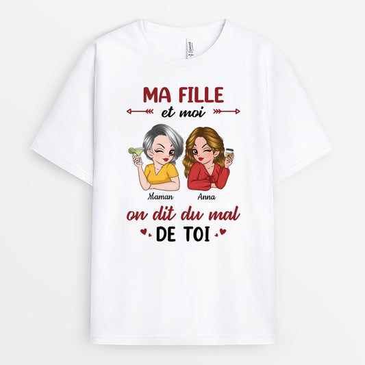 8243AFR1 t shirt personnalise maman mamie on dit du mal de toi 8243anvta