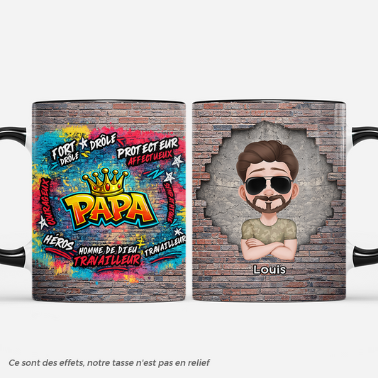 8244MFR1 effet dimpression 3d papa drole et courageux mug personnalise papa papy 8244mtqhb