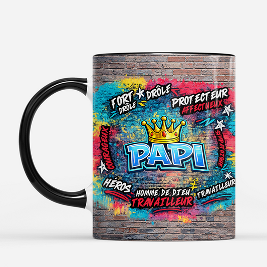 8244MFR2 effet dimpression 3d mug personnalise papa papy papa drole et courageux 8244mtqhb