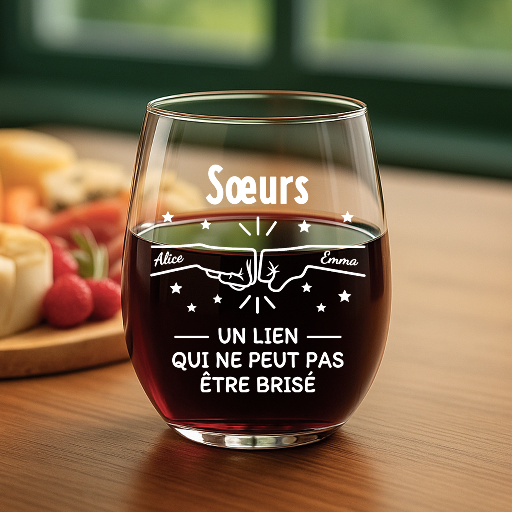 8255IFR2 verre a vin sans pied personnalise un lien entre frere et soeur 8255iah5e