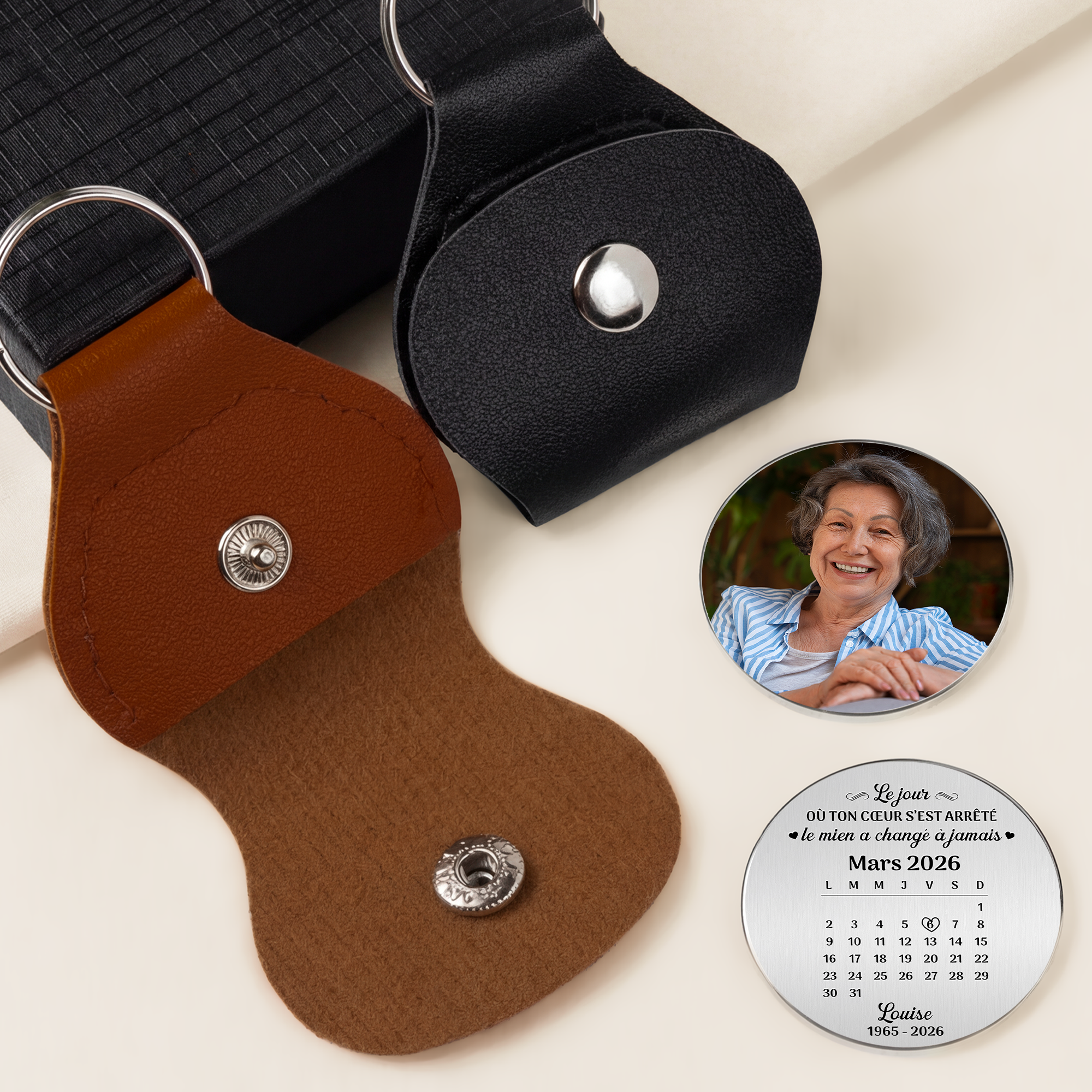 8260AFR2 calin de poche personnalise_ photo commemorative de papa maman jour ton coeur s_est arrete 8260ajchhb