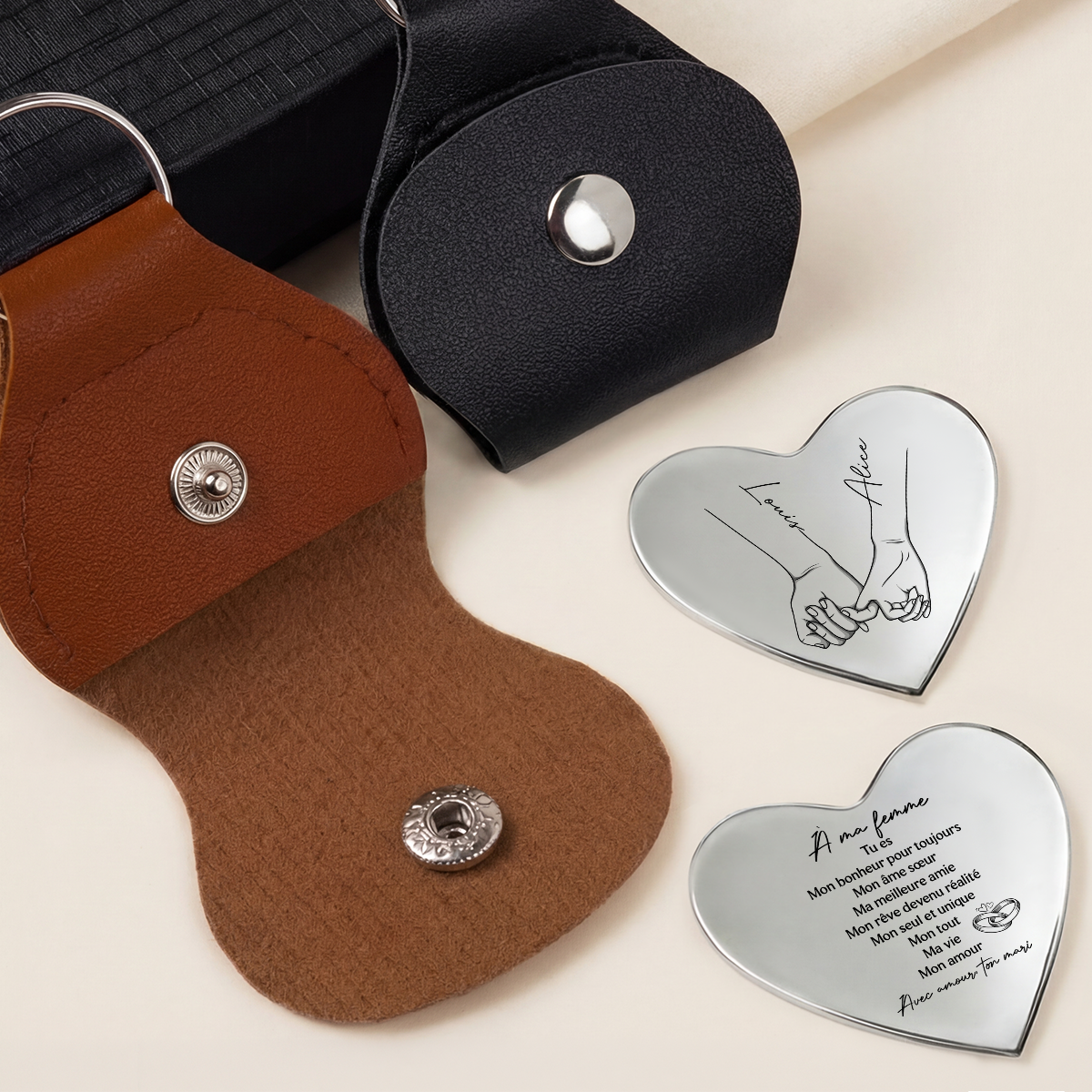 8265AFR2 calin de poche coeur personnalise_ pour couple a mon mari cadeau 8265ajsfng
