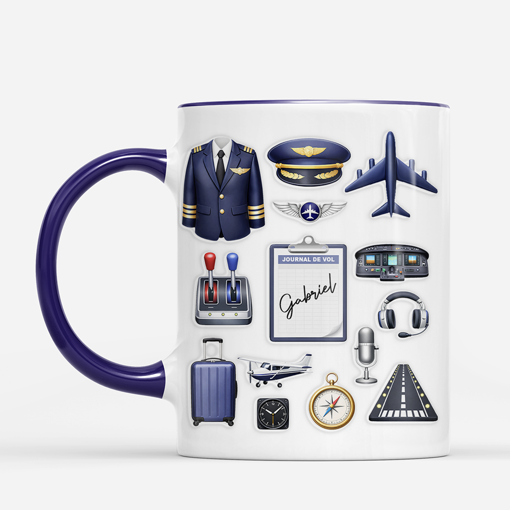 8285MFR2 effet dimpression 3d mug personnalise homme cadeau pilote avion_ 8285mcfnb