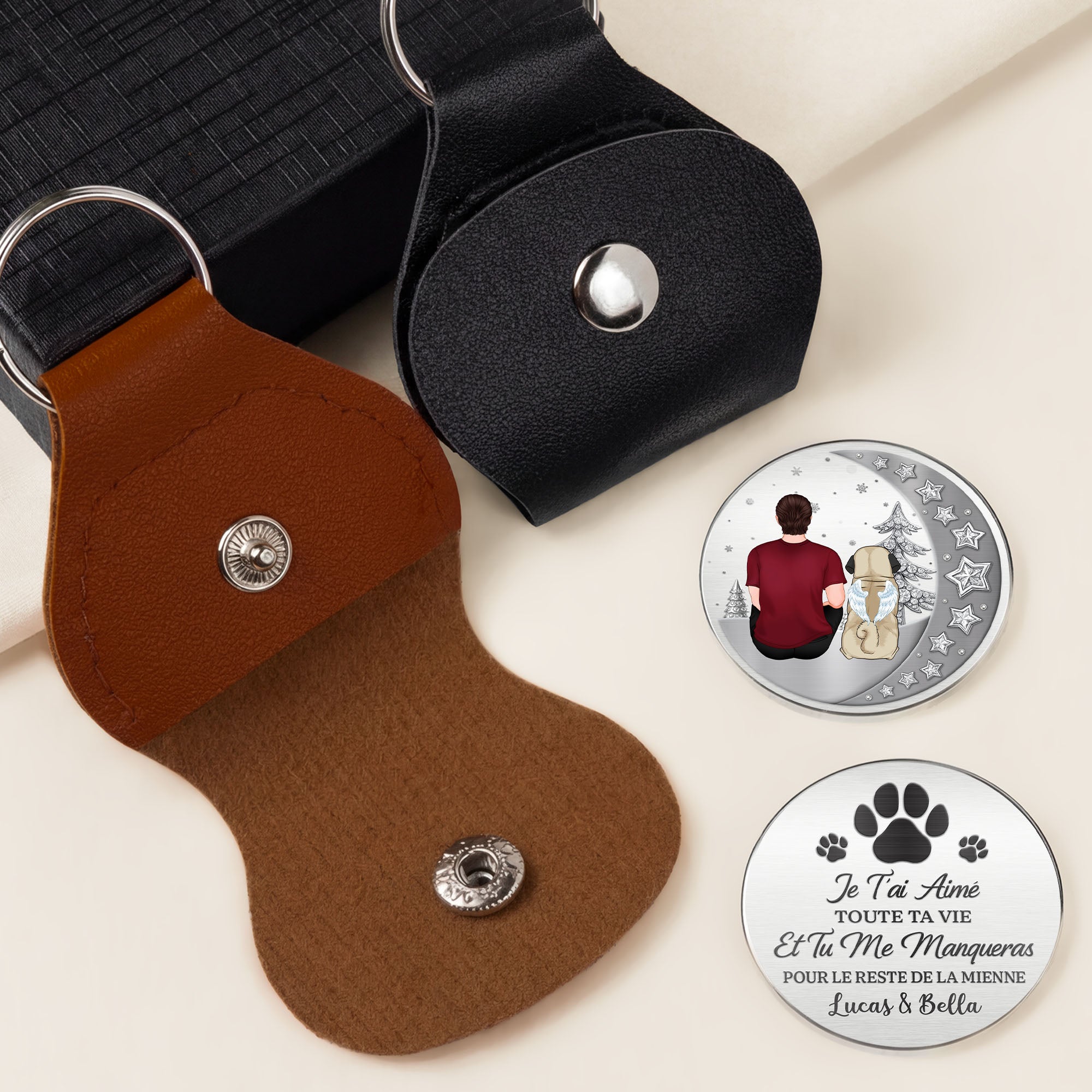 8306AFR2 effet dimpression 3d calin de poche personnalise commemoratif pour chien_ je t_ai aime toute ta vie 8306ajnvmc