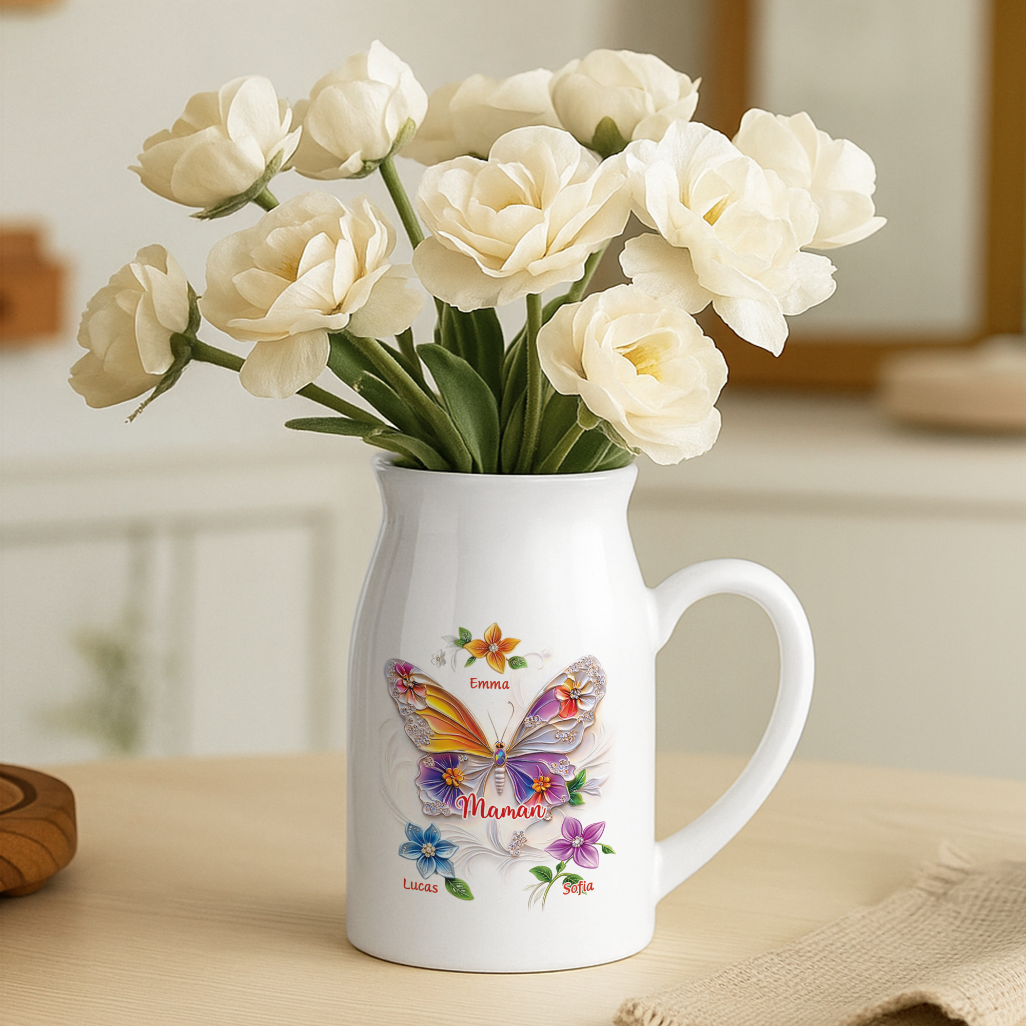 8309OFR2 effet dimpression 3d vase personnalise mamie maman les fleurs de mamies 8309otkaa