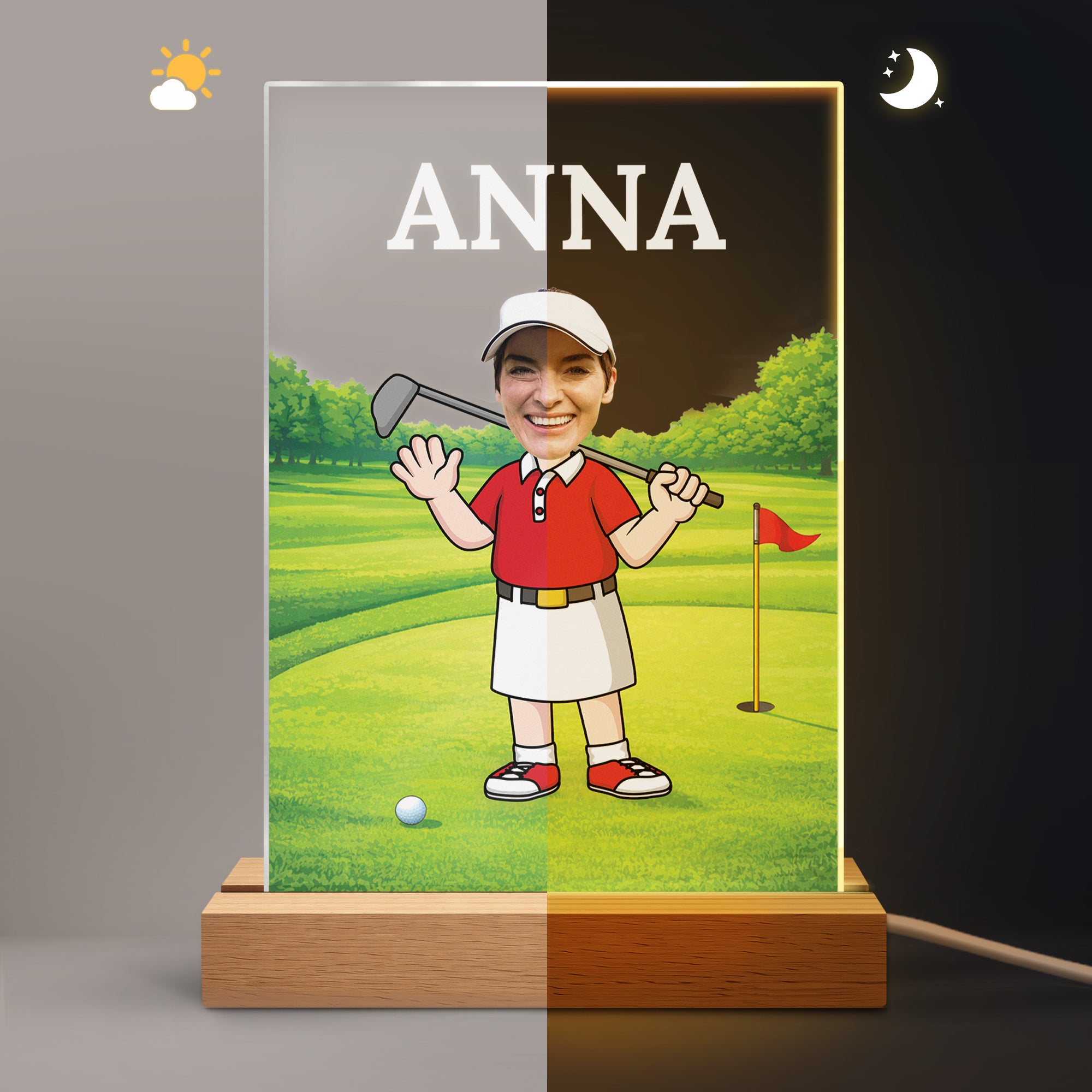 8311LFR2 veilleuse personnalise photo cadeau papa golfeur papy golfeur 8311lcpcb