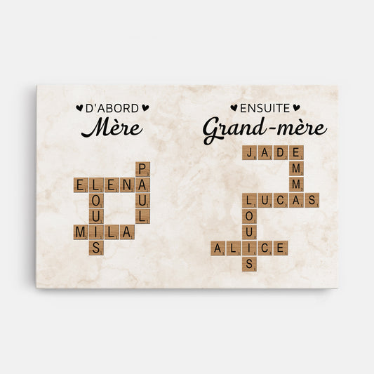 8314CFR1 toile mots croises personnalises dabord maman ensuite mamie 8314c8p5a