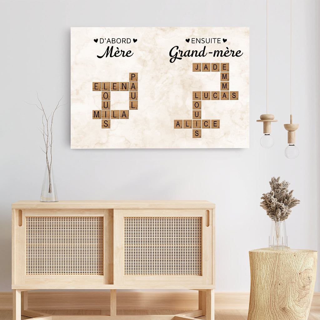 8314CFR3 toile mots croises personnalises dabord maman ensuite mamie 8314c8p5a