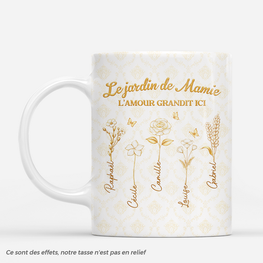 8338MFR1 effet dimpression 3d mug personnalise mamie maman le jardin de mamie avec enfants 8338msxza