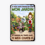 8343EFR1 plaque metallique personnalisable_ pour jardin passer du temps avec chat 8343eskzd