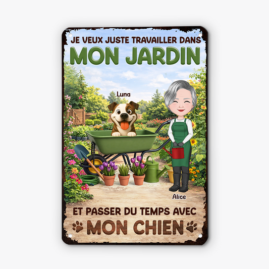 8343EFR2 plaque metallique personnalisable_ pour jardin passer du temps avec chien 8343eskzc