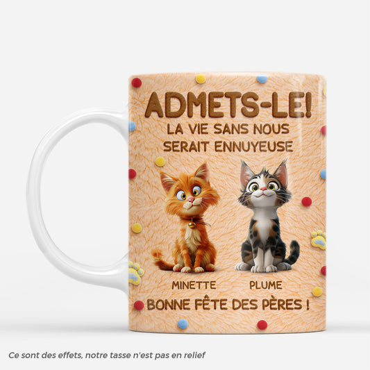 8349MFR1 effet dimpression 3d la vie avec des chats mug chat personnalise 8349mcqnd