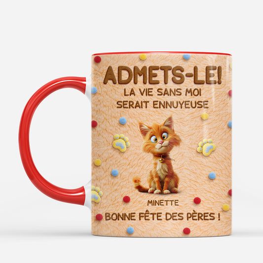 8349MFR2 effet dimpression 3d mug chat personnalise_ la vie avec des chats 8349mcqnd
