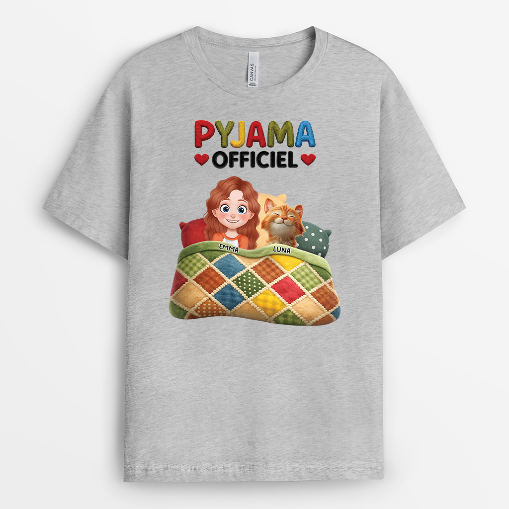 8350AFR2 effet dimpression 3d t shirt chat personnalise_ pyjama officiel 8350achmd