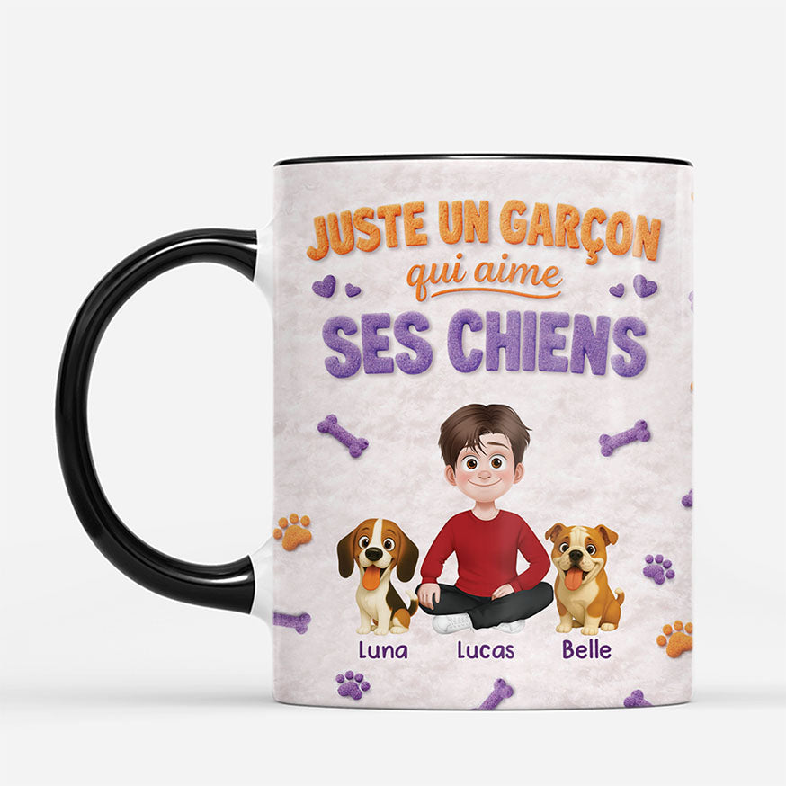 8360MFR2 effet dimpression 3d mug personnalise chien_ avec dessin juste une fille et son chien 8360mtptc