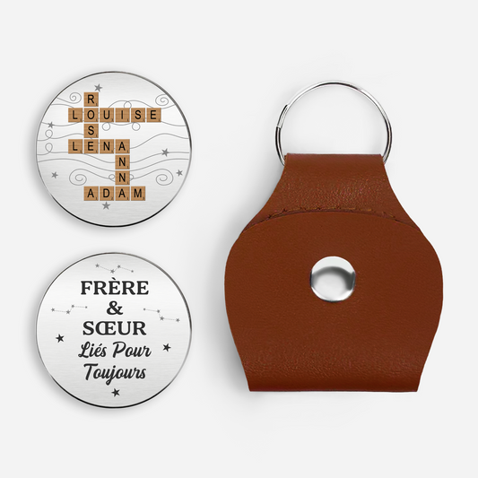 8372AFR1 calin de poche personnalise mot croise famille pour frere et soeur 8372aj6fca