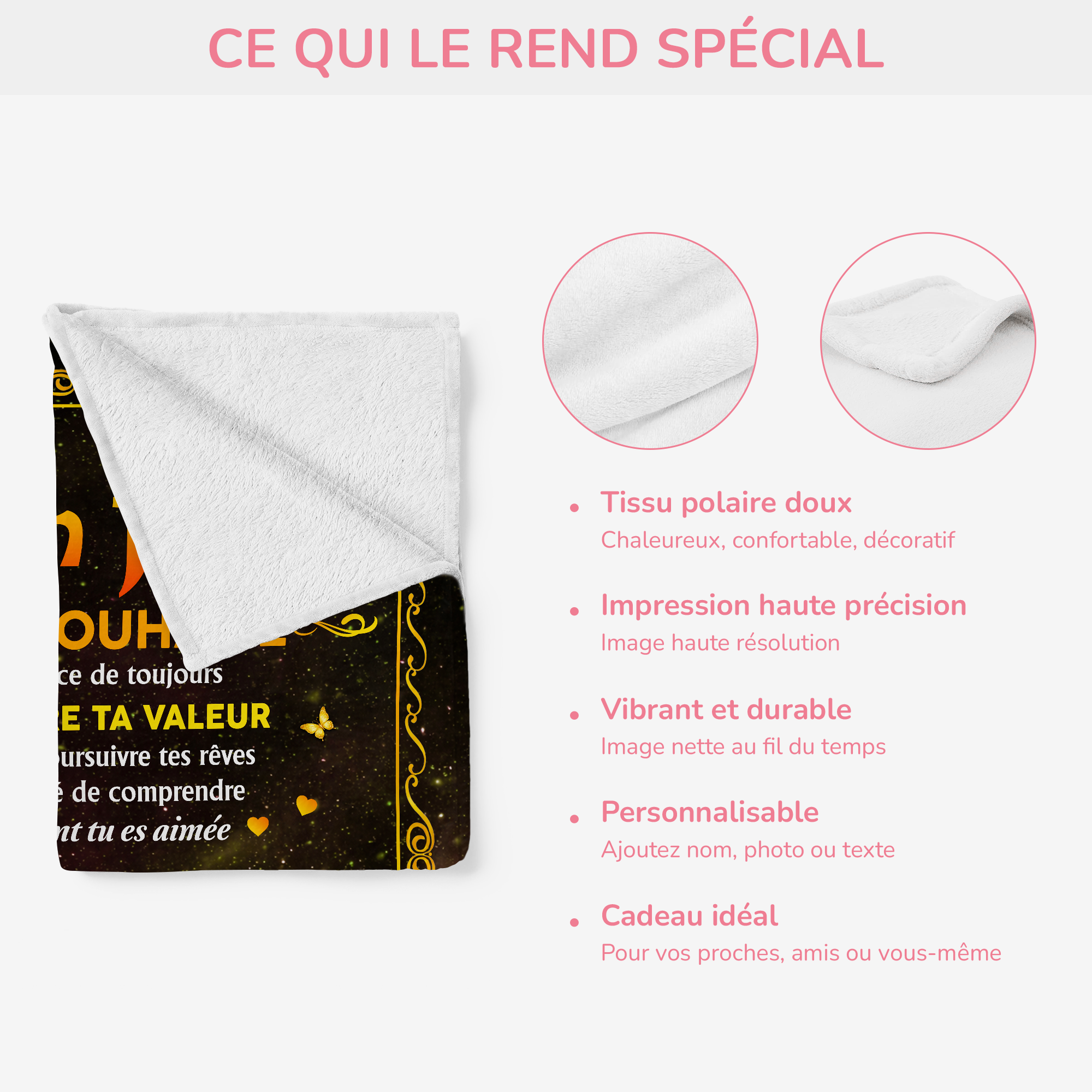8397BFR4 plaid personnalisable enfant je taime ma fille mon fils 8397b8fwk