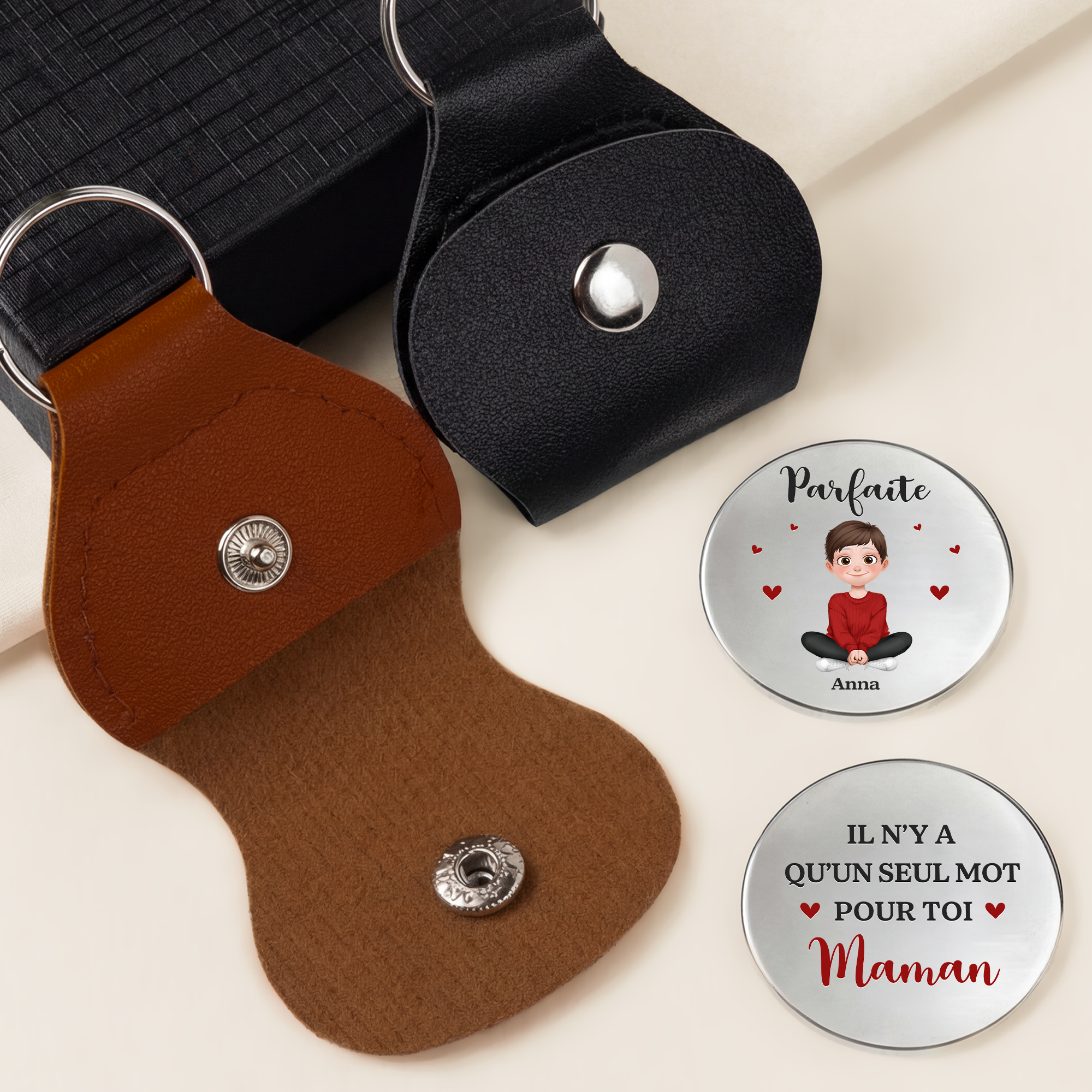8400AFR2 calin de poche personnalise_ un seul mot pour maman papa 8400aj