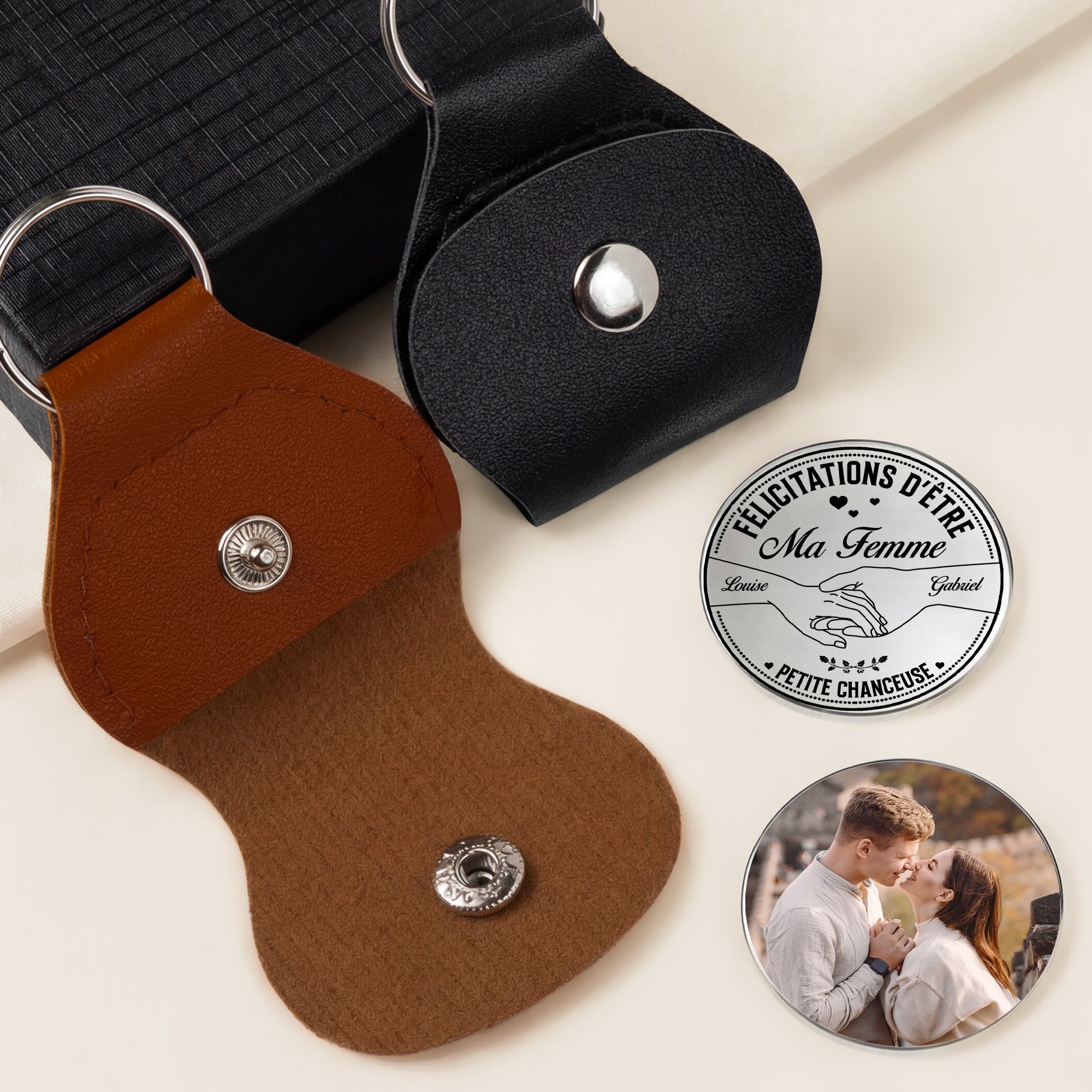 8401AFR2 calin de poche personnalise avec photo couple_ etre mon mari ma femme 8401ajapbg