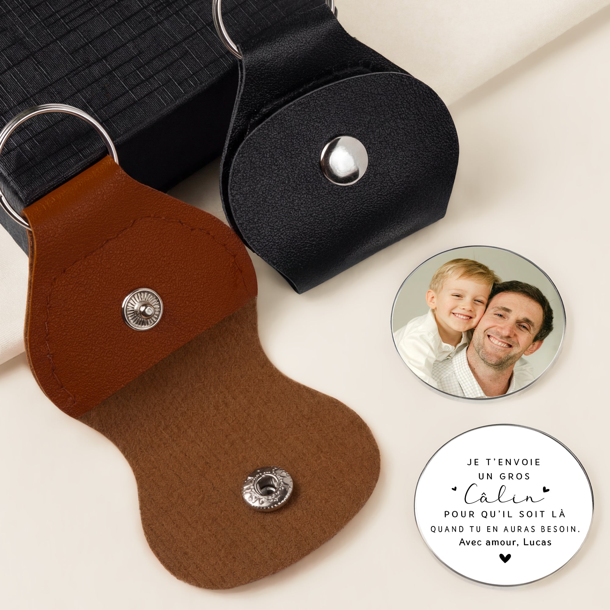 8406AFR2 calin de poche personnalise maman papa avec photo_ un gros calin pour toi 8406aj8pta