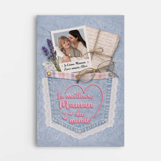 8412CFR1 effet dimpression 3d toile personnalisee mamie maman avec photo je taime maman 8412cnlna