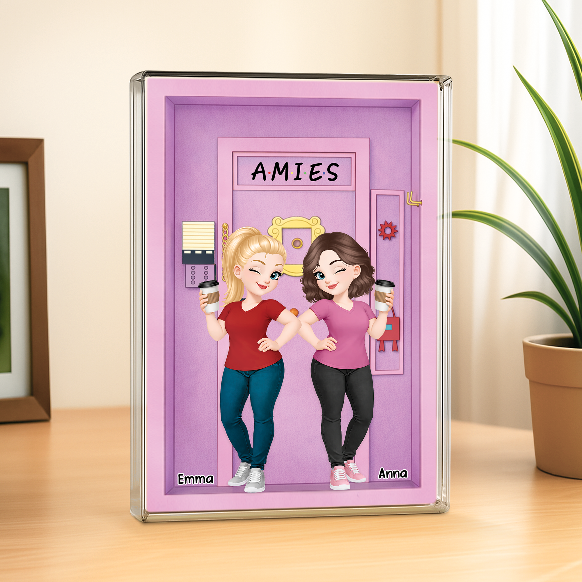 8418RFR2 effet dimpression 3d plaque en acrylique rectangulaire personnalisee cadeau meilleure amie 8418rcecf