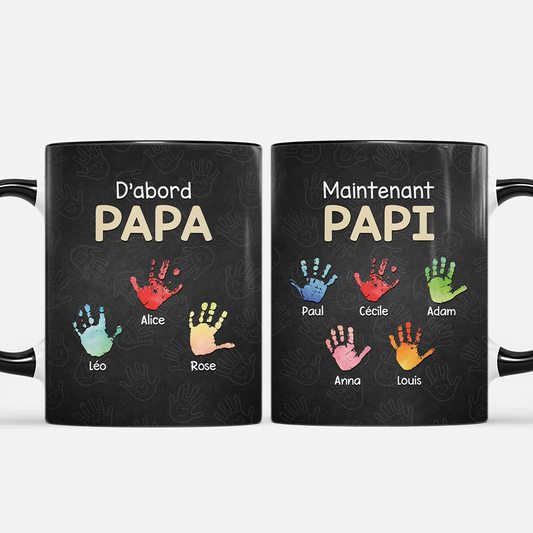 8456MFR1 mug personnalise empreintes de mains d_abord papa maintenant papi 8456mtktb