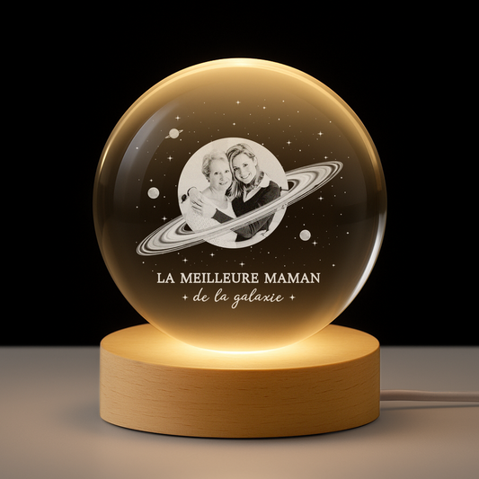 8459LFR1 veilleuse boule de cristal personnalisee photo meilleure maman mamie dans galaxie 8459lnhwa