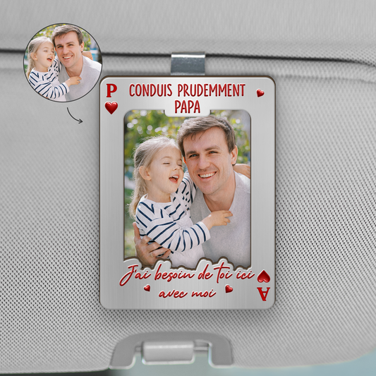 8475GFR1 clip pare soleil voiture personnalise famille conduis prudemment papa maman papy mamie 8475g6czb