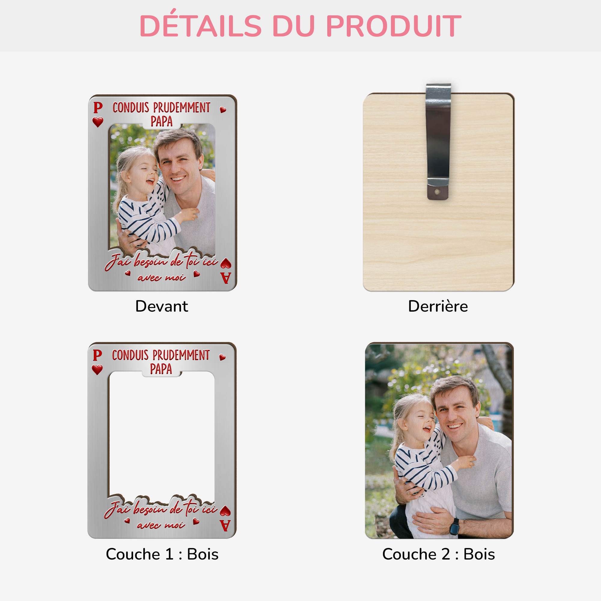 8475GFR3 clip pare soleil voiture personnalise famille conduis prudemment papa maman papy mamie 8475g6czb