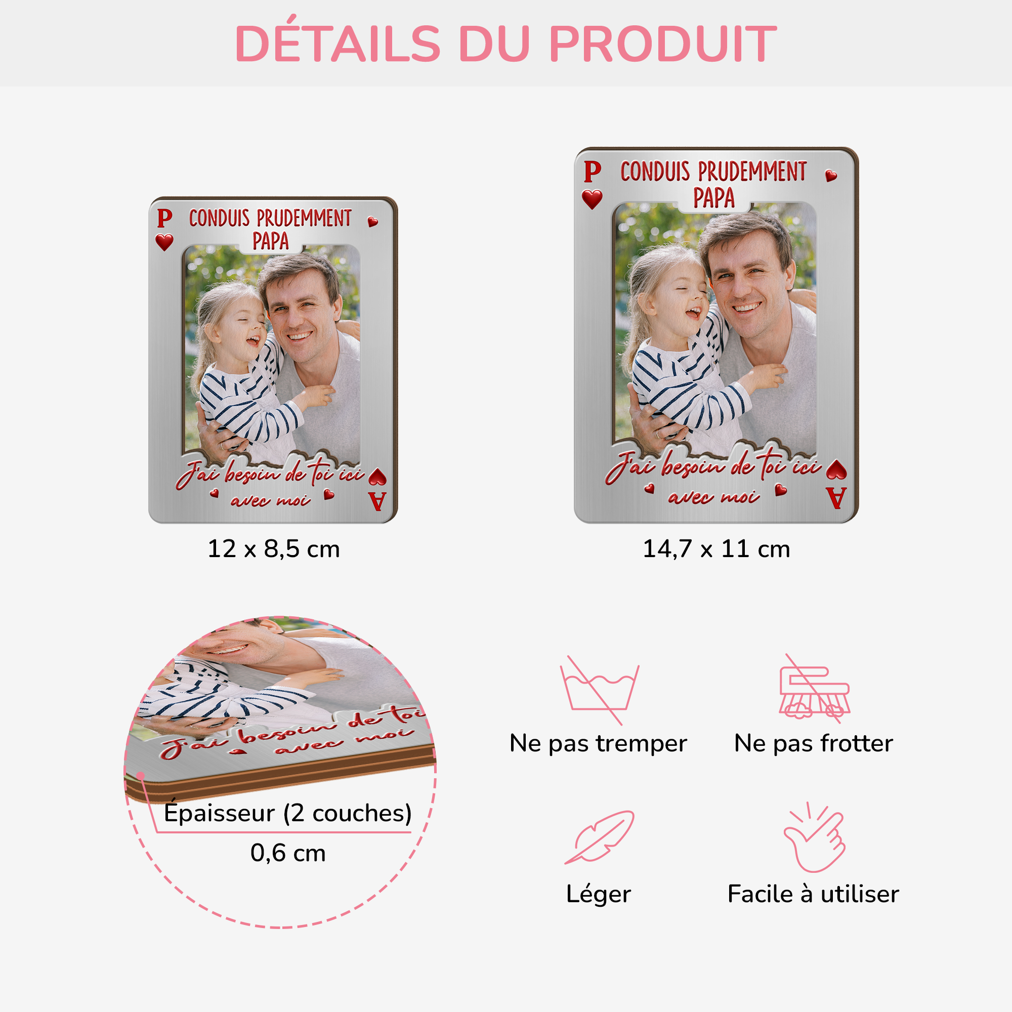 8475GFR4 clip pare soleil voiture personnalise famille conduis prudemment papa maman papy mamie 8475g6czb