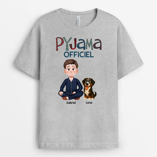 8517AFR2 tee shirt personnalise chien pyjama officiel avec chien 8517atqlc