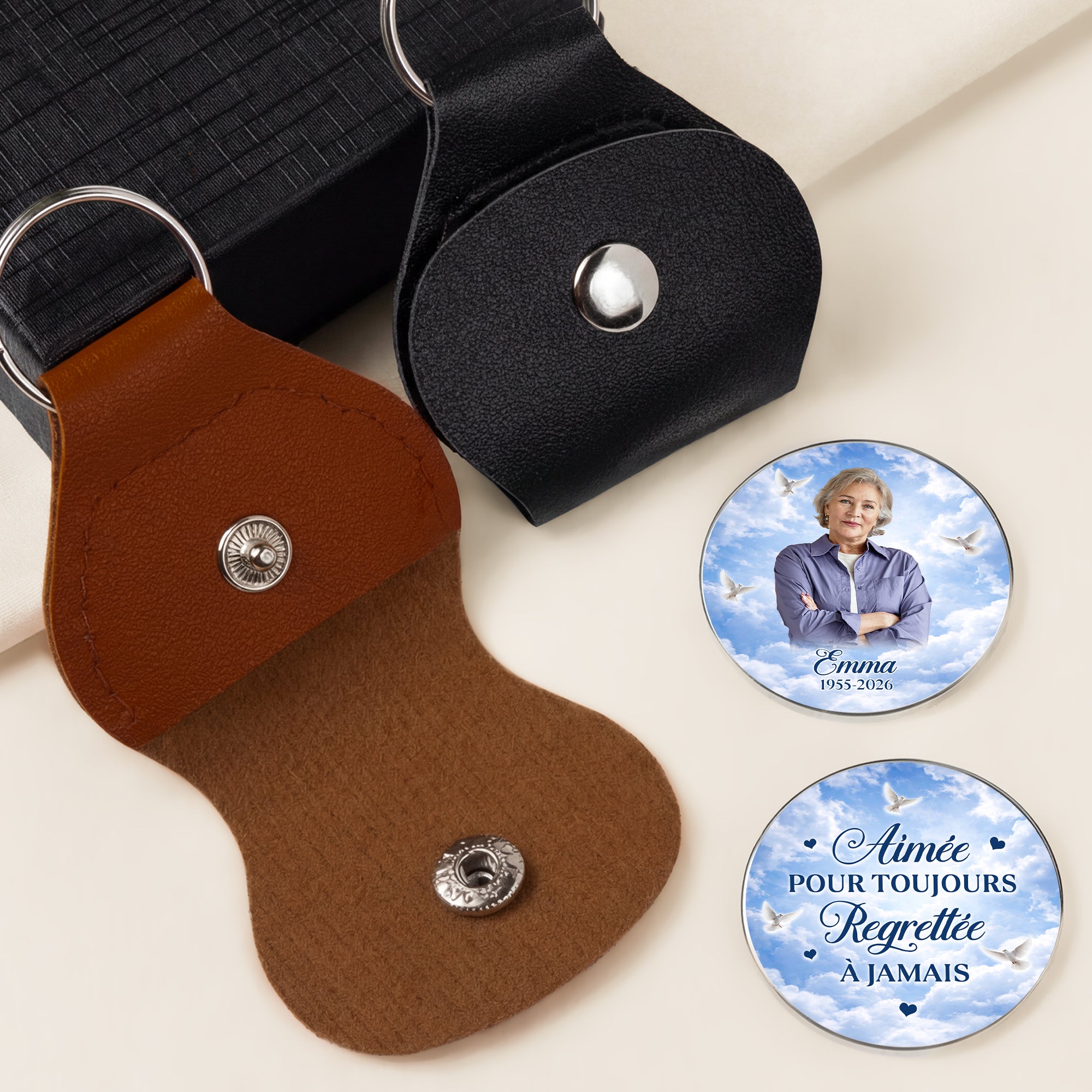 8518AFR2 calin de poche personnalise photo commemorative papa maman dans mon esprit 8518ajcpmb