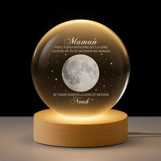 8528LFR1 veilleuse boule de cristal personnalisee phase de la lune cadeau maman mamie 8528lcfba